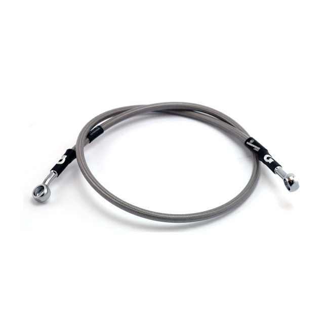 MCS by Goodridge Brake Line Front, Stainless Clear Coated – 2011 FXCWC Rocker with ABS (Upper Front…