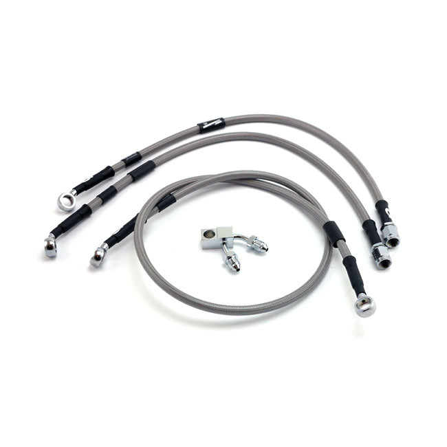 MCS by Goodridge Brake Line Front, Stainless Clear Coated – 2011 FLSTF Fat Boy with ABS