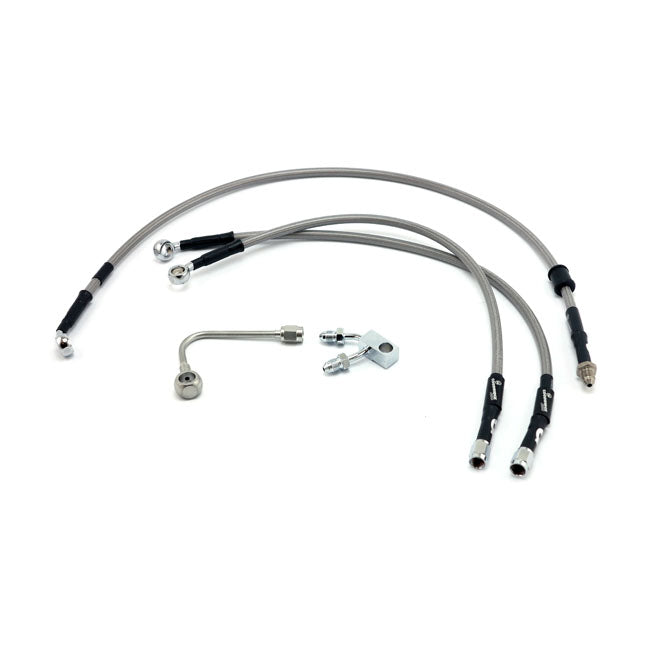 MCS by Goodridge Brake Line Front, Stainless Clear Coated – 2015–2016 FLSTFBS Fat Boy S*; 2015–2016…