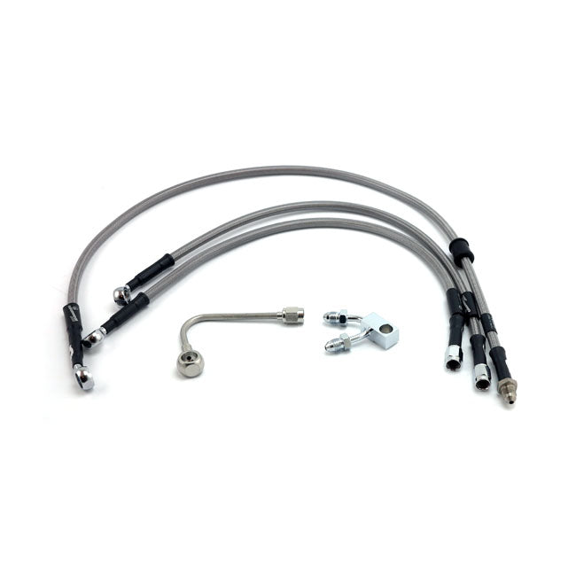 MCS by Goodridge Brake Line Front, Stainless Clear Coated – 2011–2014 Softail FXSB Breakout with ABS