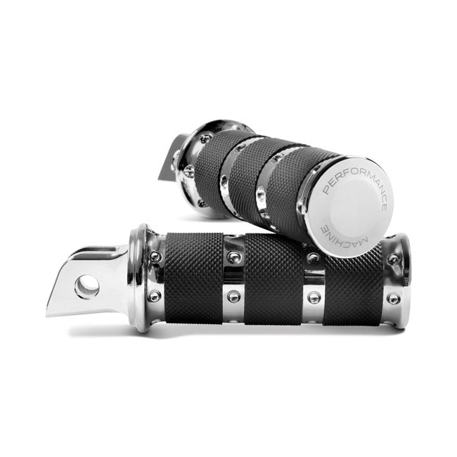 Performance Machine XLS Rider Foot Pegs. Chrome – Rider: 2018–2026 Softail with Foot Pegs