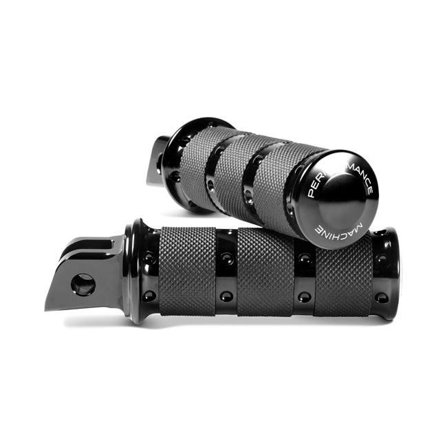 Performance Machine XLS Rider Foot Pegs. Black – Rider: 2018–2026 Softail with Foot Pegs