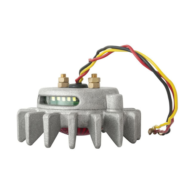 Motone Big Fin LED Taillight. Shot Blast, No Bracket. ECE