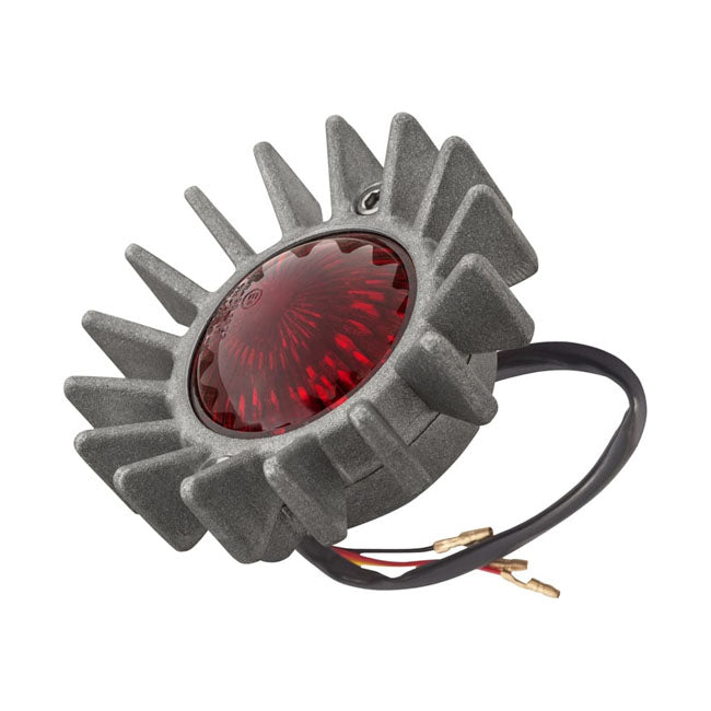 Motone Big Fin LED Taillight. Shot Blast, No Bracket. ECE