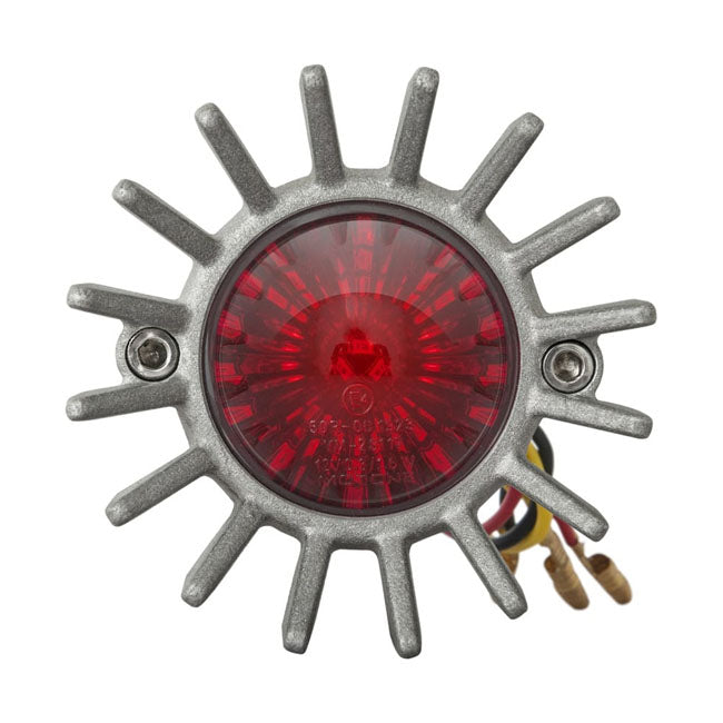 Motone Big Fin LED Taillight. Shot Blast, No Bracket. ECE