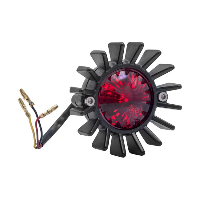 Motone Big Fin LED Taillight. Black, No Bracket. ECE
