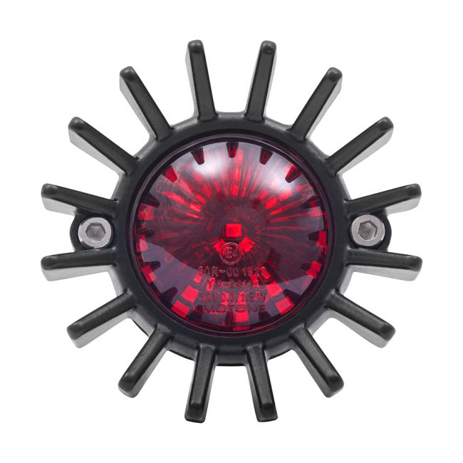 Motone Big Fin LED Taillight. Black, No Bracket. ECE