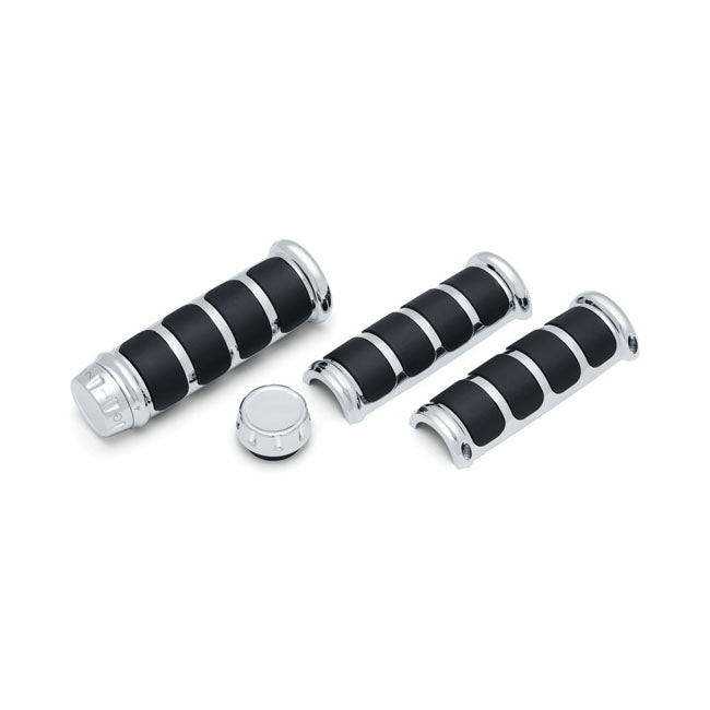 Kuryakyn ISO Grip Covers for OEM Heated Grips. Chrome – 2008–2025 H-D with E-throttle. With OEM…