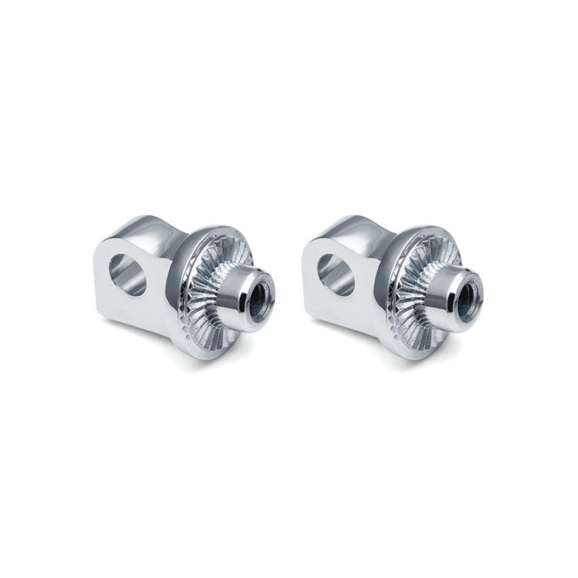 Kuryakyn Splined Male Mount Peg Adapters. Adj. Stop. Chrome – Traditional H-D Style Male Mount