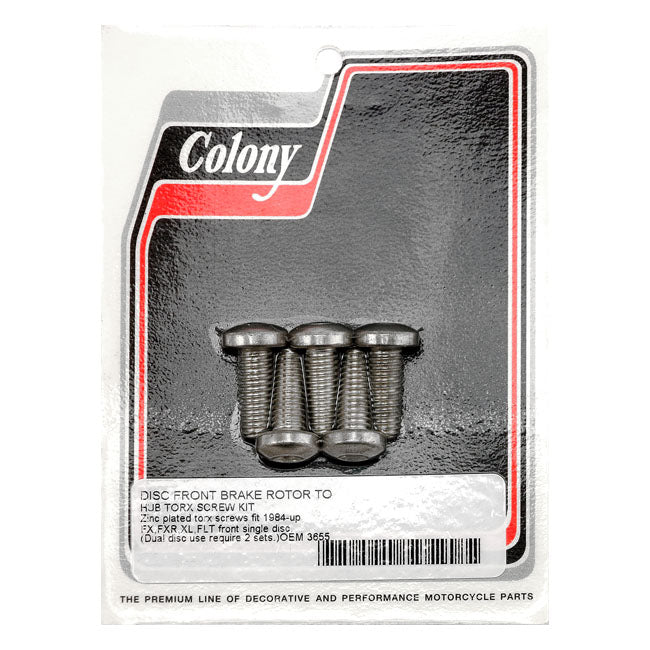 Colony Front Brake Rotor Bolt Kit. Zinc – Front: 1984–2015 FX; 1984–1994 FXR…