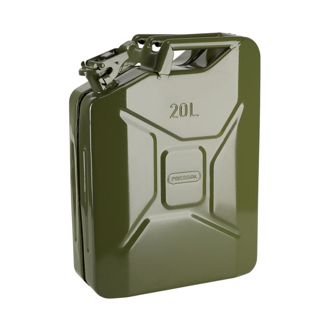 Pressol Metal Jerrycan. Olive Green, 20 Liter