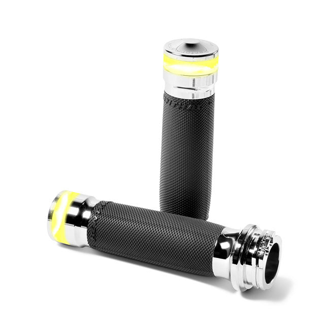Performance Machine Contour Vision LED Turn Signal Grips. Chrome – 1974–2022 H-D with Single or Dual…
