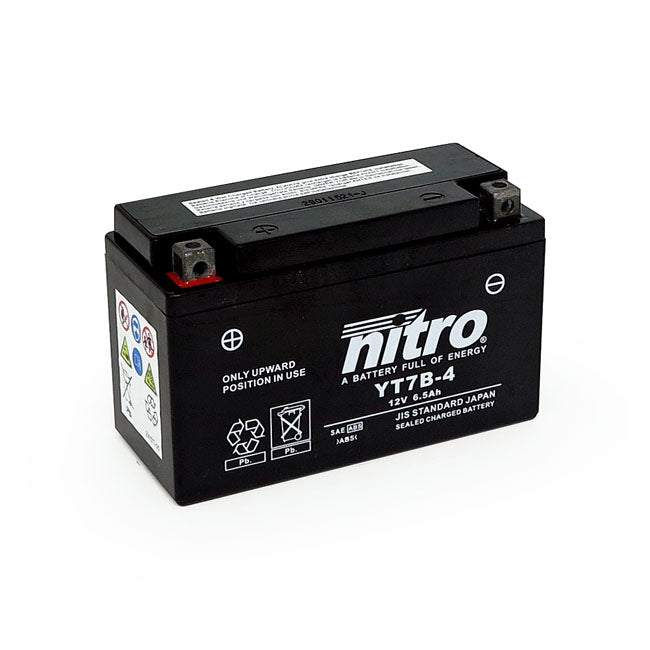 Nitro Sealed YT7B-4 AGM Battery – Kawasaki: 2003–2004 KLX 400R; 2003–2004…