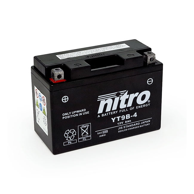 Nitro Sealed YT9B-4 AGM Battery – Yamaha: 2016 XP 400RA T-Max - Iron Max…