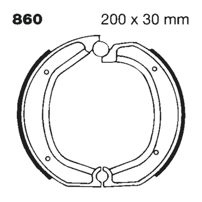 EBC Plain Brake Shoes – Rear: BMW : 1976–1977 R100 (Single…
