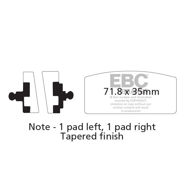 EBC V-pad Semi Sintered Brake Pads – Front: BMW : 1976–1977 R100 (Single…
