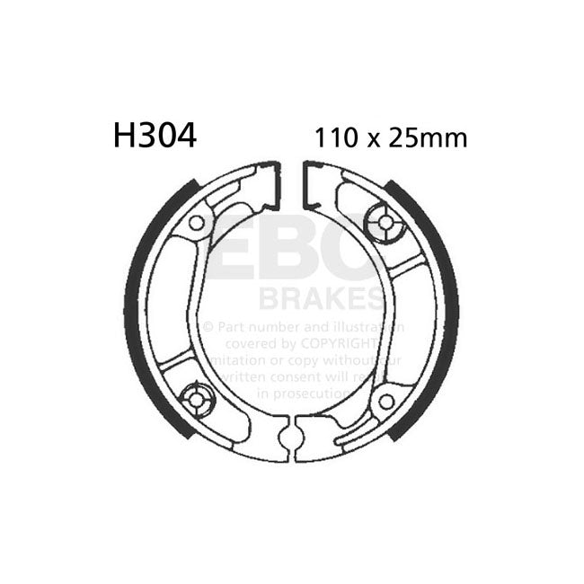 EBC Grooved Brake Shoes – Rear: Honda: 1984–1985 XR 500 RD/RE…