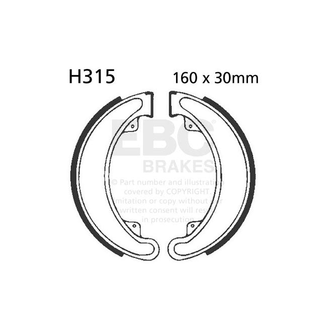 EBC Plain Brake Shoes – Rear: Honda: 1975–1979 CB 400 F