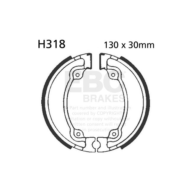 EBC Plain Brake Shoes – Rear: Honda: 96 CMX 250 CT Rebel (Nissin…