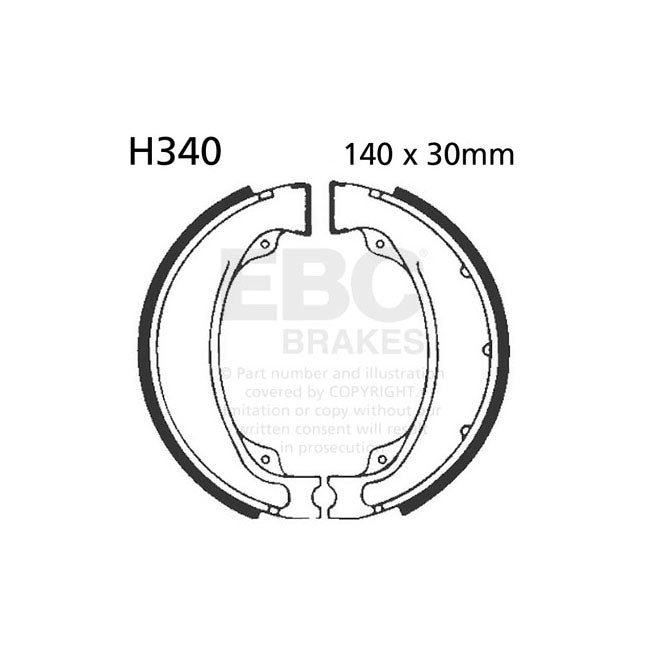 EBC Grooved Brake Shoes – Rear: Honda: 1983–1988 XLV 750 R (RD/RF)