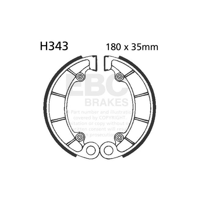EBC Plain Brake Shoes – Rear: Honda: 2000–2002 NV 400 NC40…