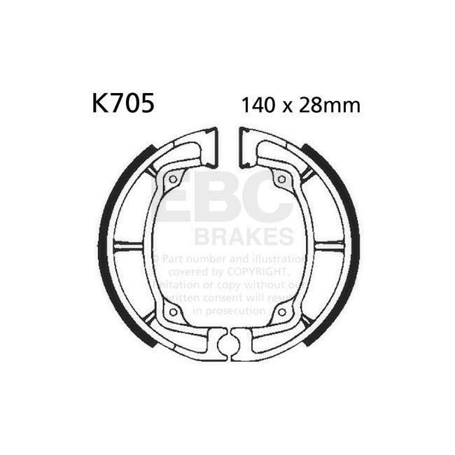 EBC Plain Brake Shoes – Front: Kawasaki: 1980-1981 KX 420 A1/A2