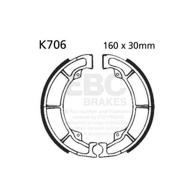 EBC Plain Brake Shoes – Rear: Kawasaki: 2001–2007;1997–2000 ER-5…