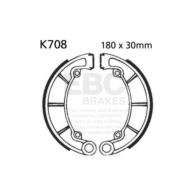 EBC Plain Brake Shoes – Rear: Kawasaki: 1976–1978 KH 400 A…