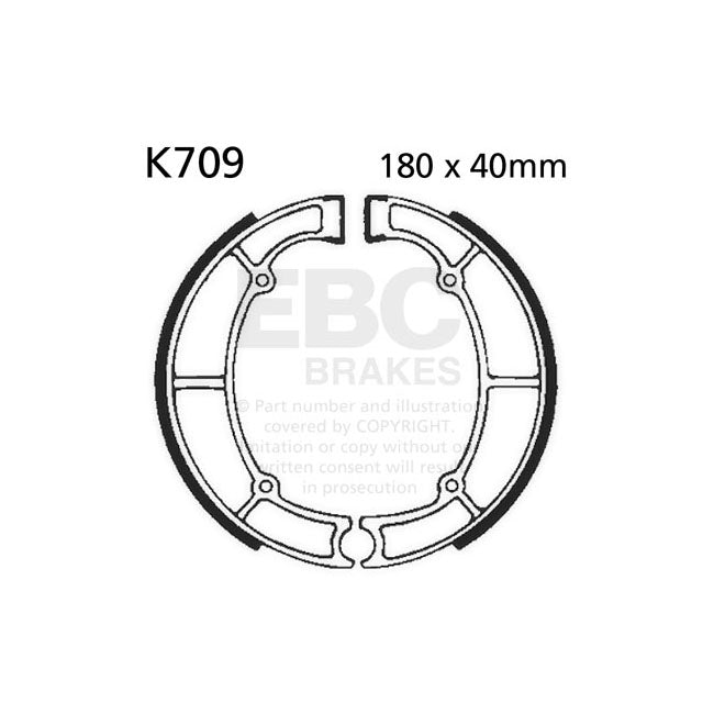 EBC Plain Brake Shoes – Rear: Kawasaki: 1990–1993 EN 500 A…