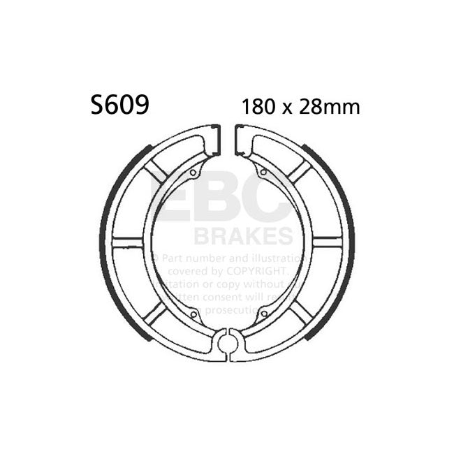 EBC Plain Brake Shoes – Rear: Suzuki: 1977–1978 GS 400 B/C; 1981…