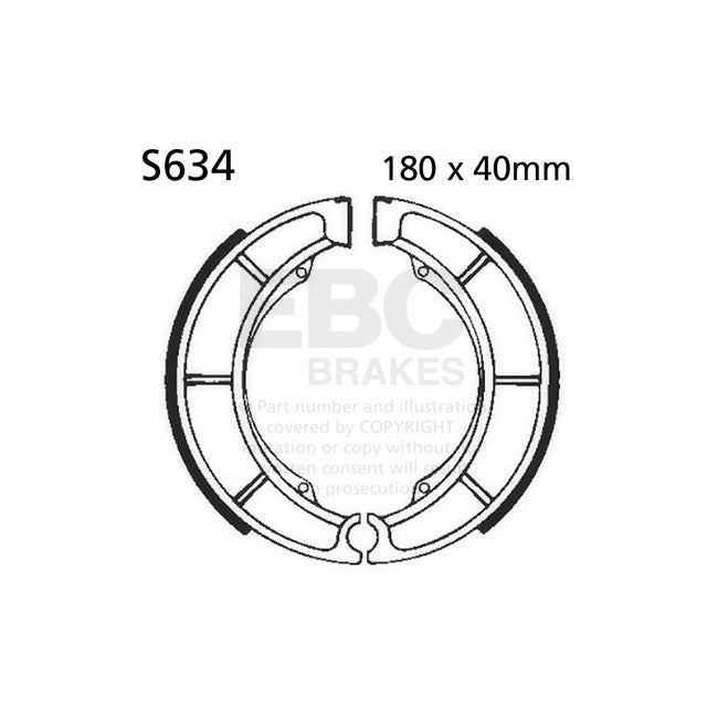 EBC Plain Brake Shoes – Rear: Suzuki: 72 GT 750 J (4 Shoe Type…