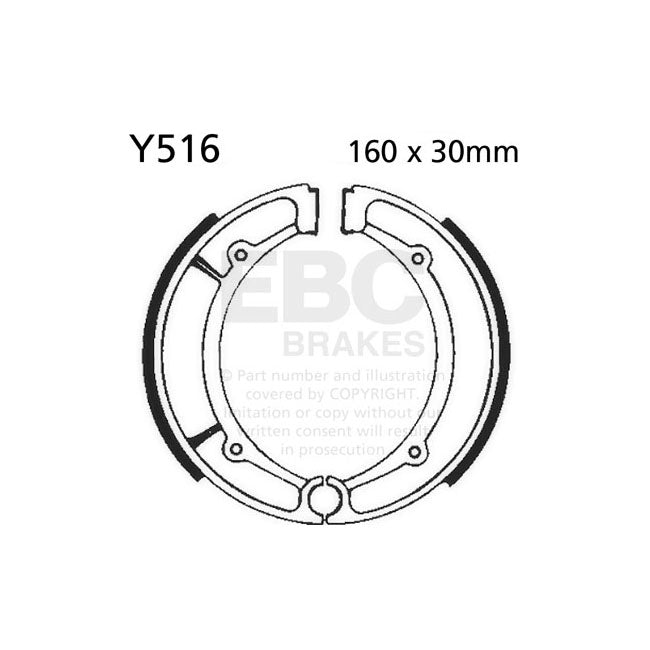 EBC Plain Brake Shoes – Rear: Yamaha: 81;1982–1983 XJ 550…