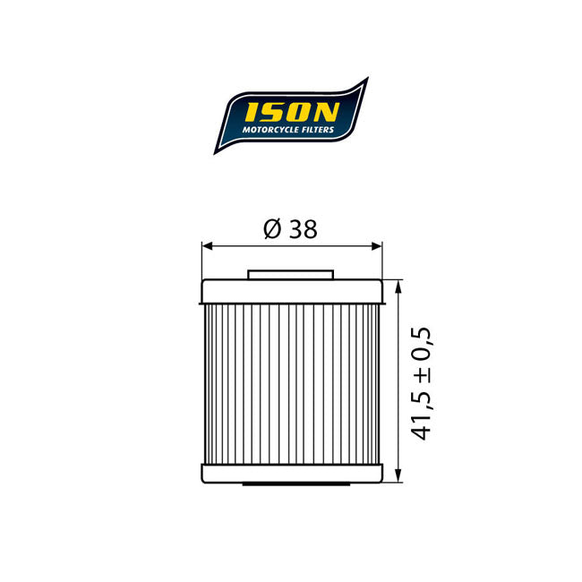 ISON 207 Oil Filter – Kawasaki: 2004–2020 KX 250 F; 2016–2020…
