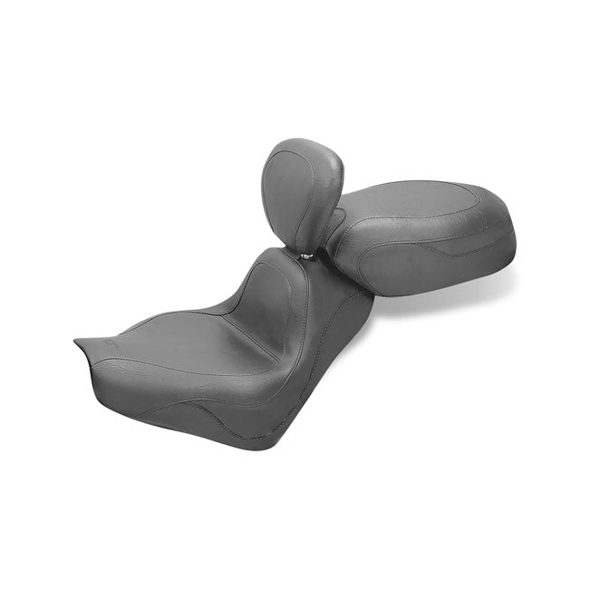 Mustang 2-P Vintage Sport Touring Seat Plain Black – Honda: 2004–2009 VTX1300C