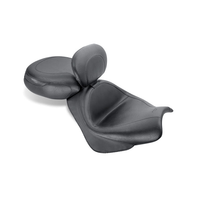 Mustang 2-P Wide Touring Vintage Seat Plain Black – Honda: 2003–2009 VTX1300 Retro…