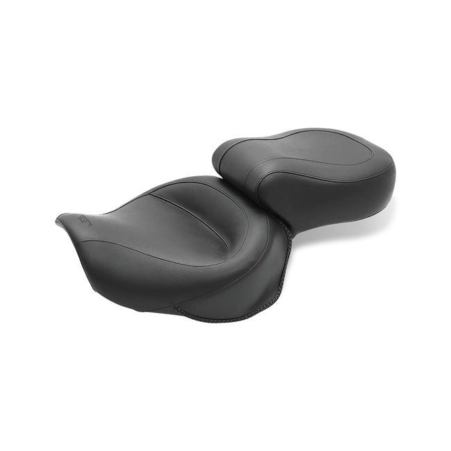 Mustang 1-Piece 2-Up Wide Touring Vintage Seat Plain Black – Honda: 2000–2008 VT1100 Sabre; 1997–2008…