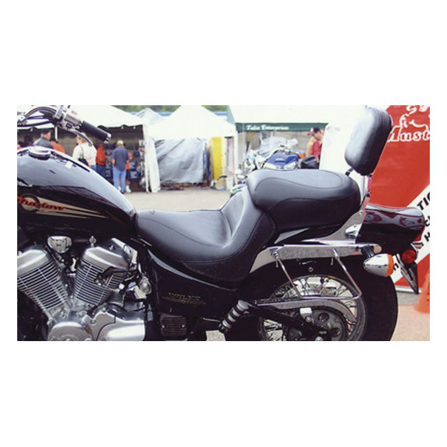 Mustang 1-Piece 2-Up Wide Touring Vintage Seat Plain Black – 1999–2008 Honda VTX600 Shadow