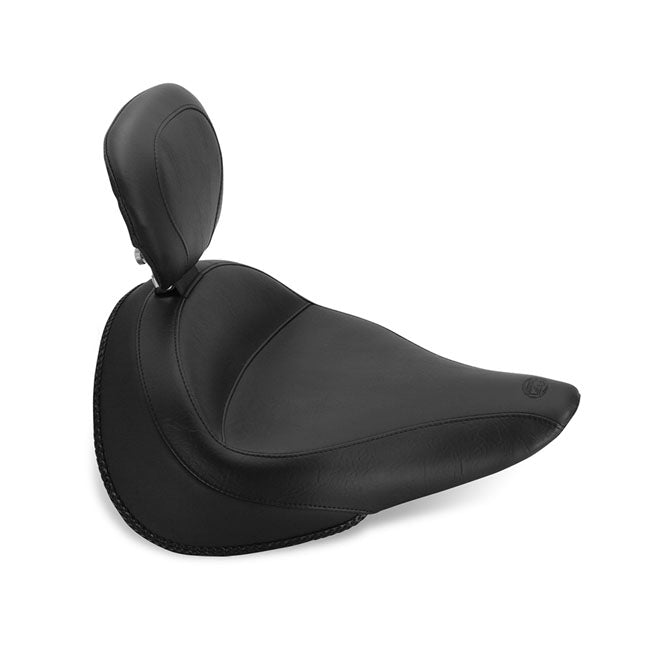 Mustang Wide Touring Vintage Solo Seat Plain Black – 2014–2020 Yamaha Bolt