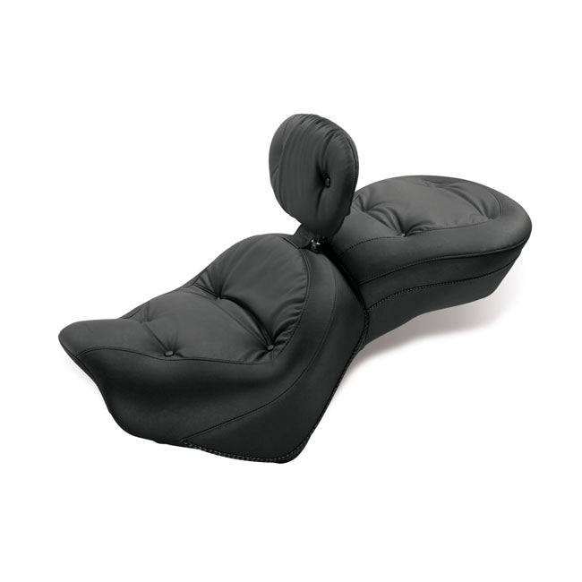 Mustang 1-P Wide Touring Regal Seat Plain Black – 1999–2013 Yamaha Venture