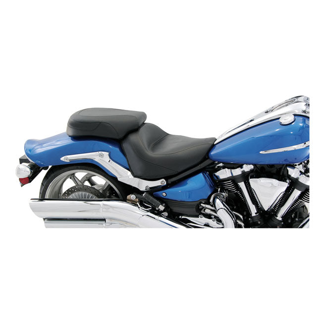 Mustang 2-P Wide Touring Vintage Seat Plain Black – Yamaha: 2008–2017 Raider
