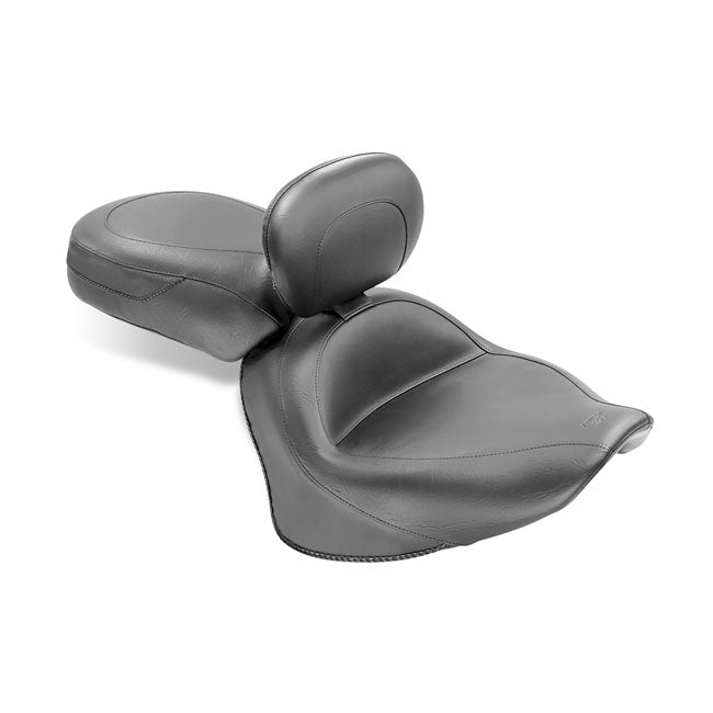 Mustang 2-P Wide Touring Vintage Seat Plain Black – 2007–2017 Yamaha V-Star1300; 1300…