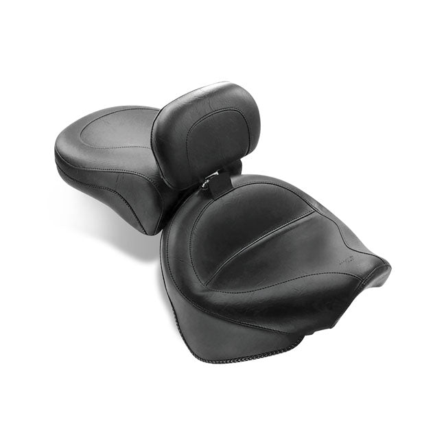 Mustang 2-P Wide Touring Vintage Seat Plain Black – Yamaha: 2000–2011 V-Star 1100 Classic…
