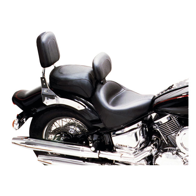 Mustang 2-P Wide Touring Vintage Seat Plain Black – 1999–2011 Yamaha V-Star1100 Custom