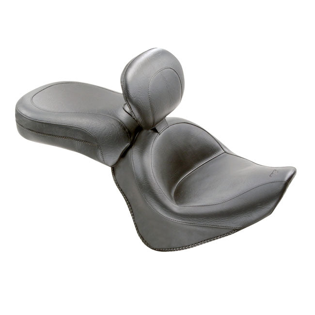 Mustang 2-P Wide Touring Vintage Seat Plain Black – Yamaha: 1998–2010 V-Star 650 Classic…
