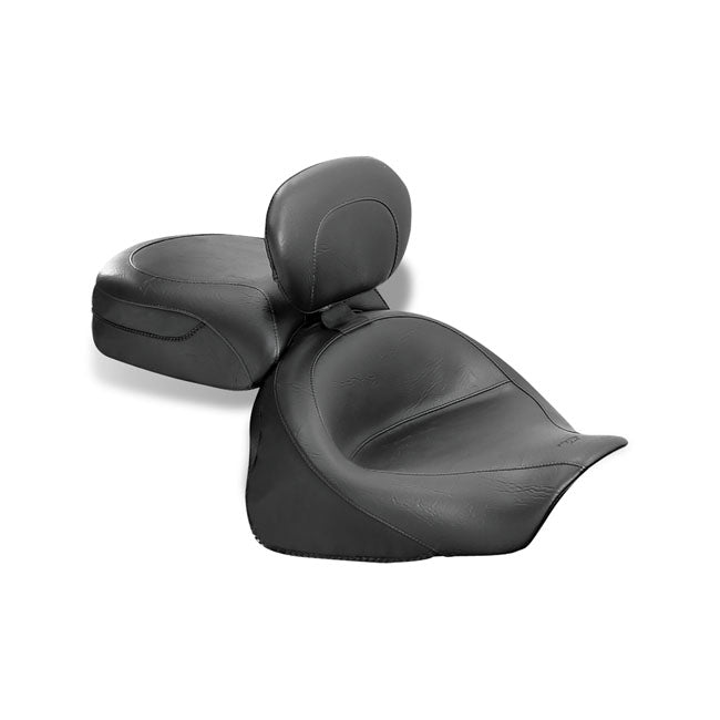 Mustang 2-P Wide Touring Vintage Seat Plain Black – Kawasaki: 2003–2008 Vulcan 1600 Classic…