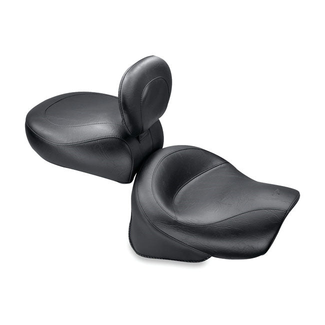 Mustang 2-P Wide Touring Vintage Seat Plain Black – Kawasaki: 1996–2004 Vulcan1500 Classic…