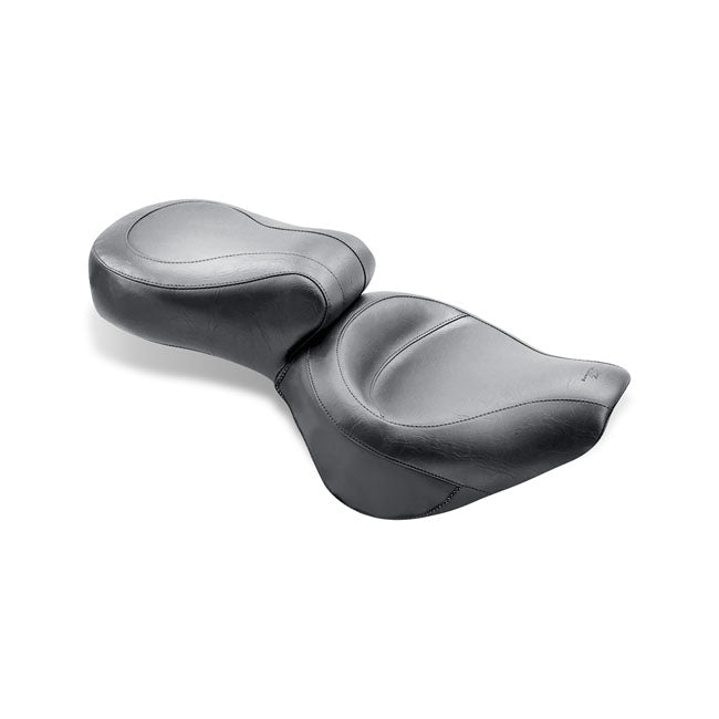 Mustang 1 Piece 2-Up Wide Touring Vintage Seat Plain Black – Kawasaki: 1995–2005 Vulcan 800…