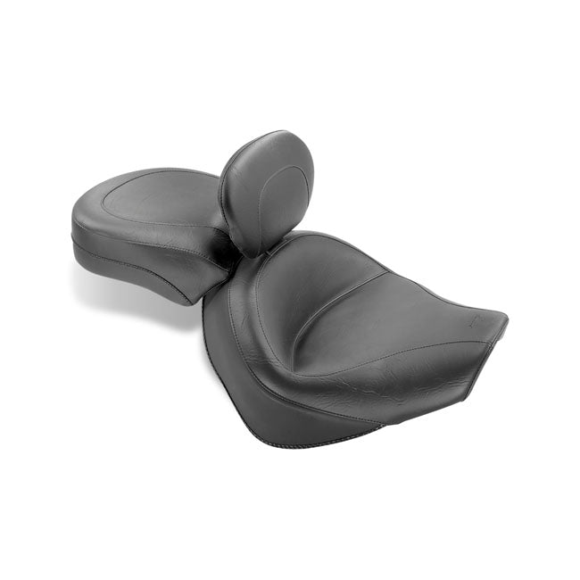 Mustang 2-P Wide Touring Vintage Seat Plain Black – Suzuki: 2005–2009 Boulevard C90; C90T