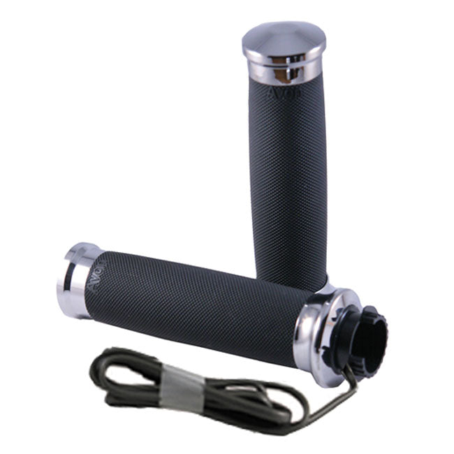 Avon Grips Avon MT Custom Contour Heated Grips, Chrome