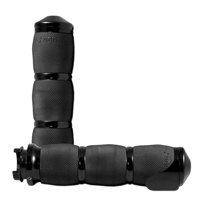Avon Grips Avon MT Air Cushion Grips Black Anodized, Throttle Assist